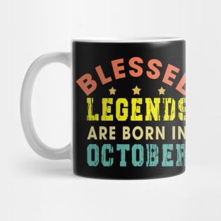 Blessed Legends Are Born In October Funny Christian Birthday Mug